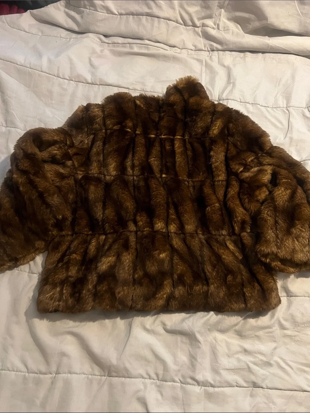 Women’s Brown Faux Fur Coat - Stylish Warm Jacket